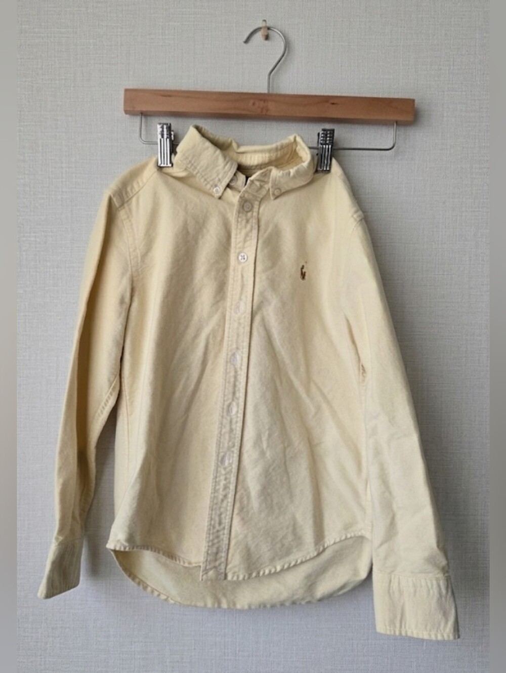 Ralph Lauren Pale Yellow Button-Down Shirt with Polo Logo